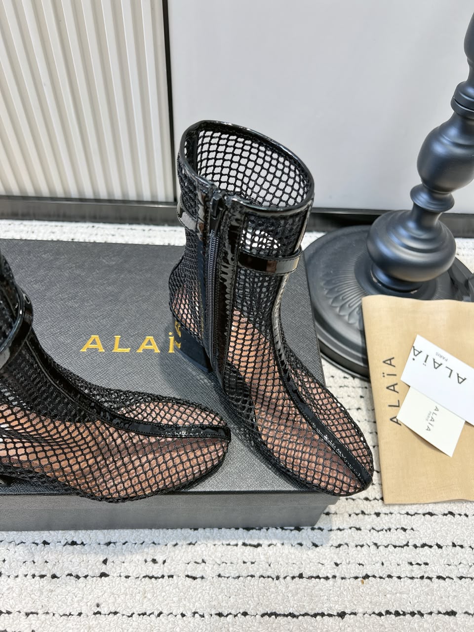 Black Boots 55 In Fishnet