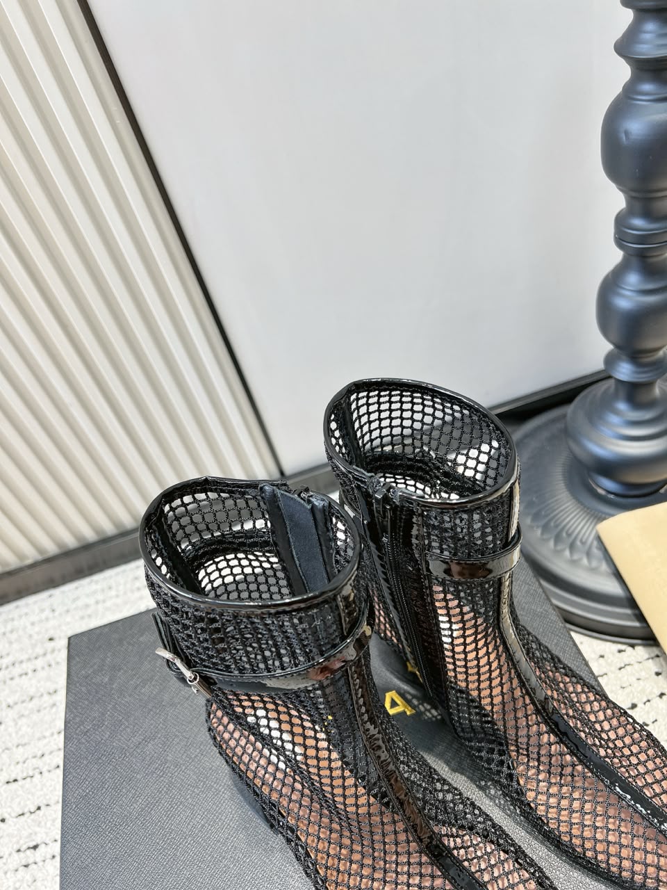 Black Boots 55 In Fishnet