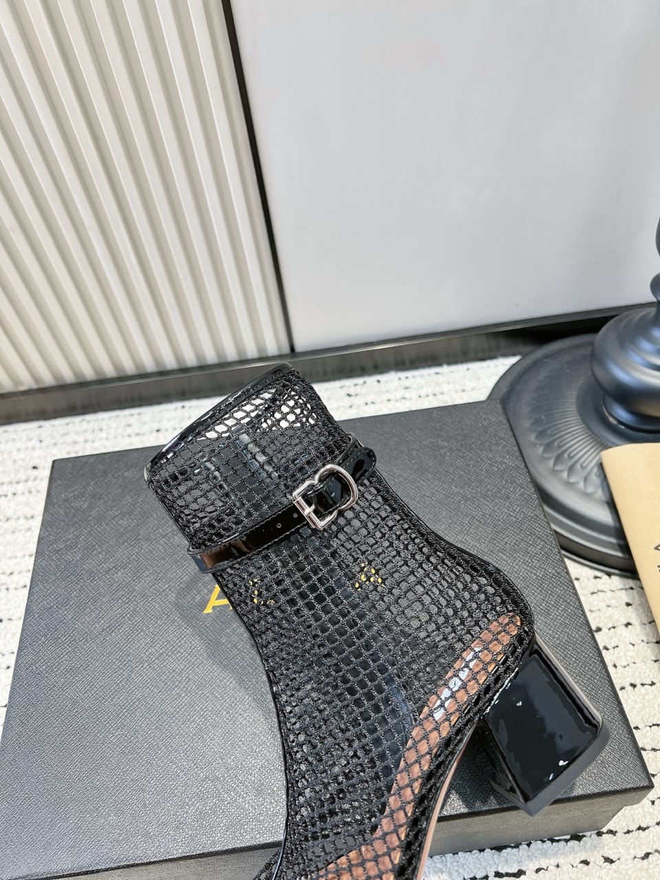 Black Boots 55 In Fishnet