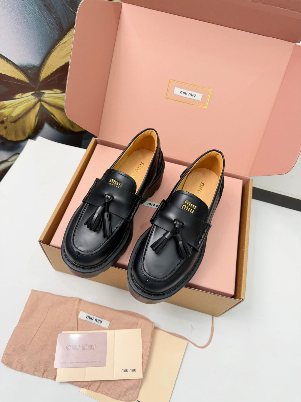 Black Brushed Leather Loafers - 2