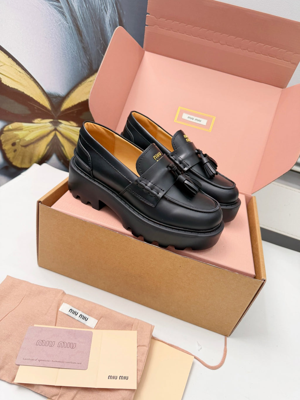 Black Brushed Leather Loafers - 3
