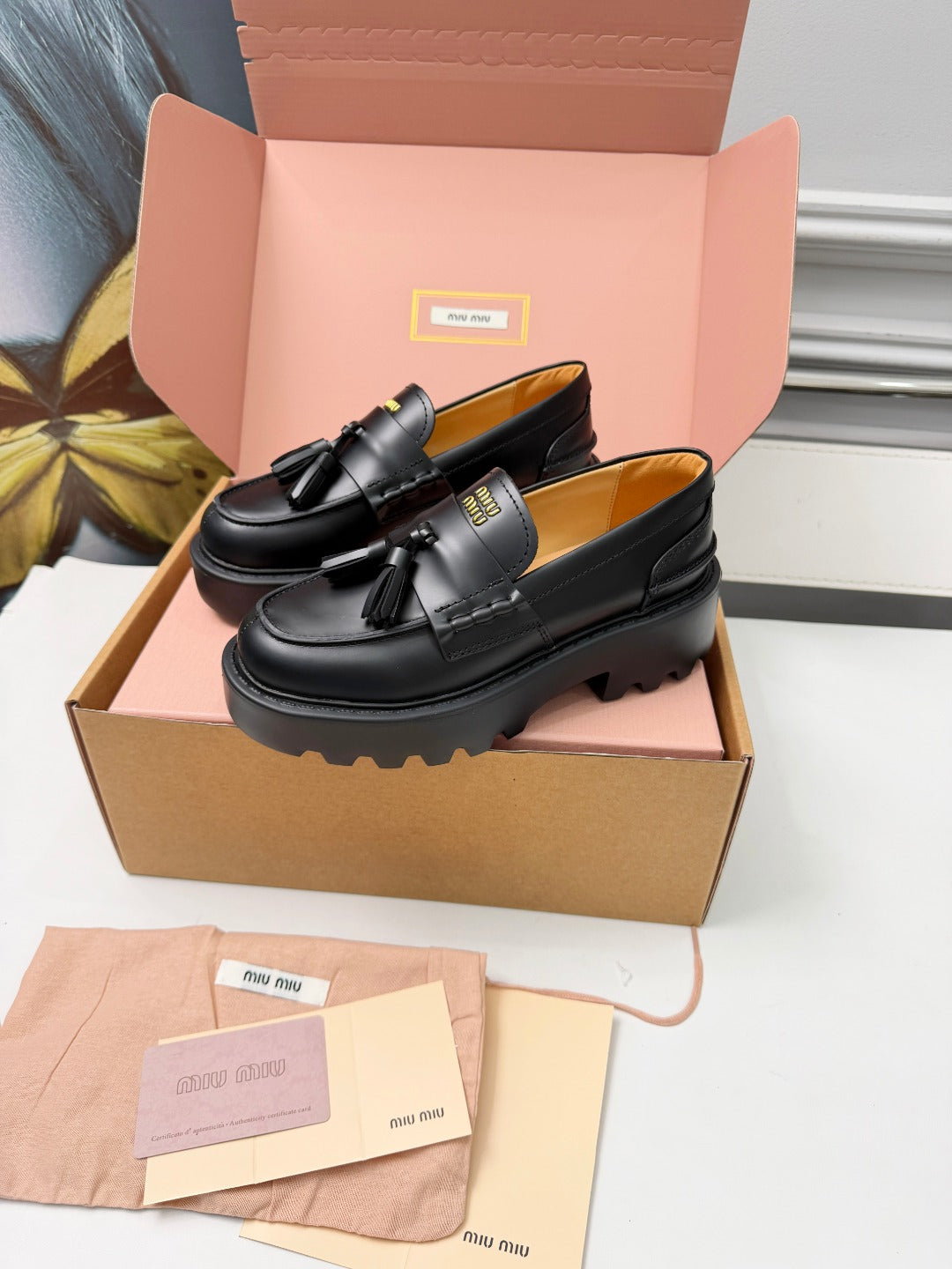 Black Brushed Leather Loafers - 4