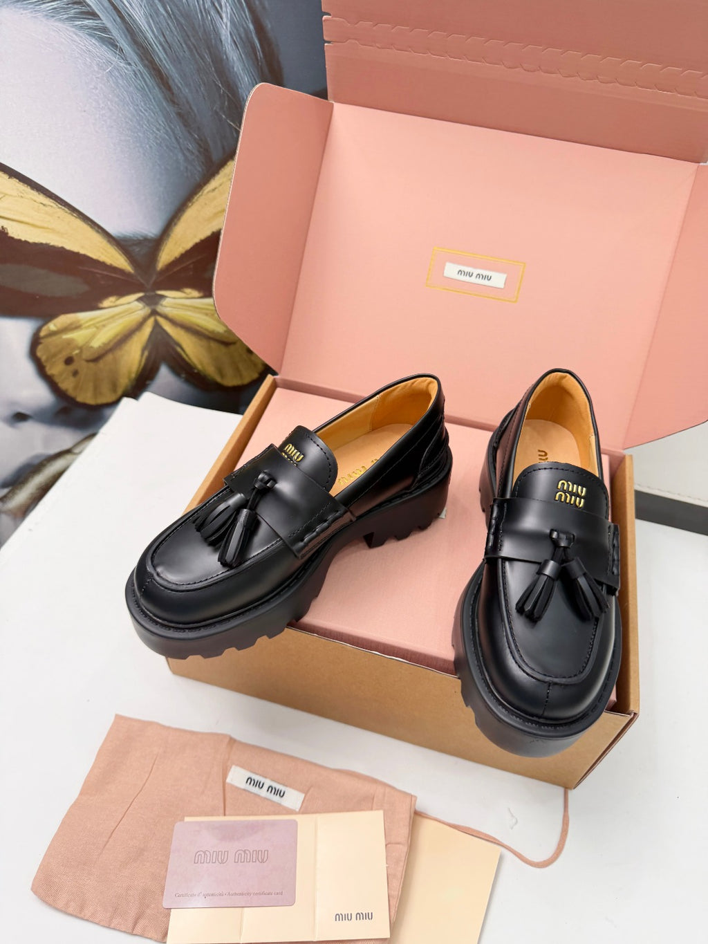 Black Brushed Leather Loafers - 5