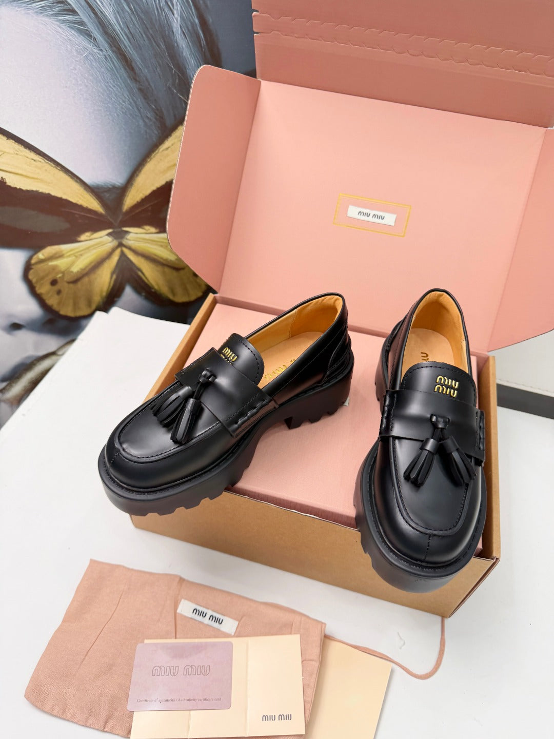 Black Brushed Leather Loafers - 5