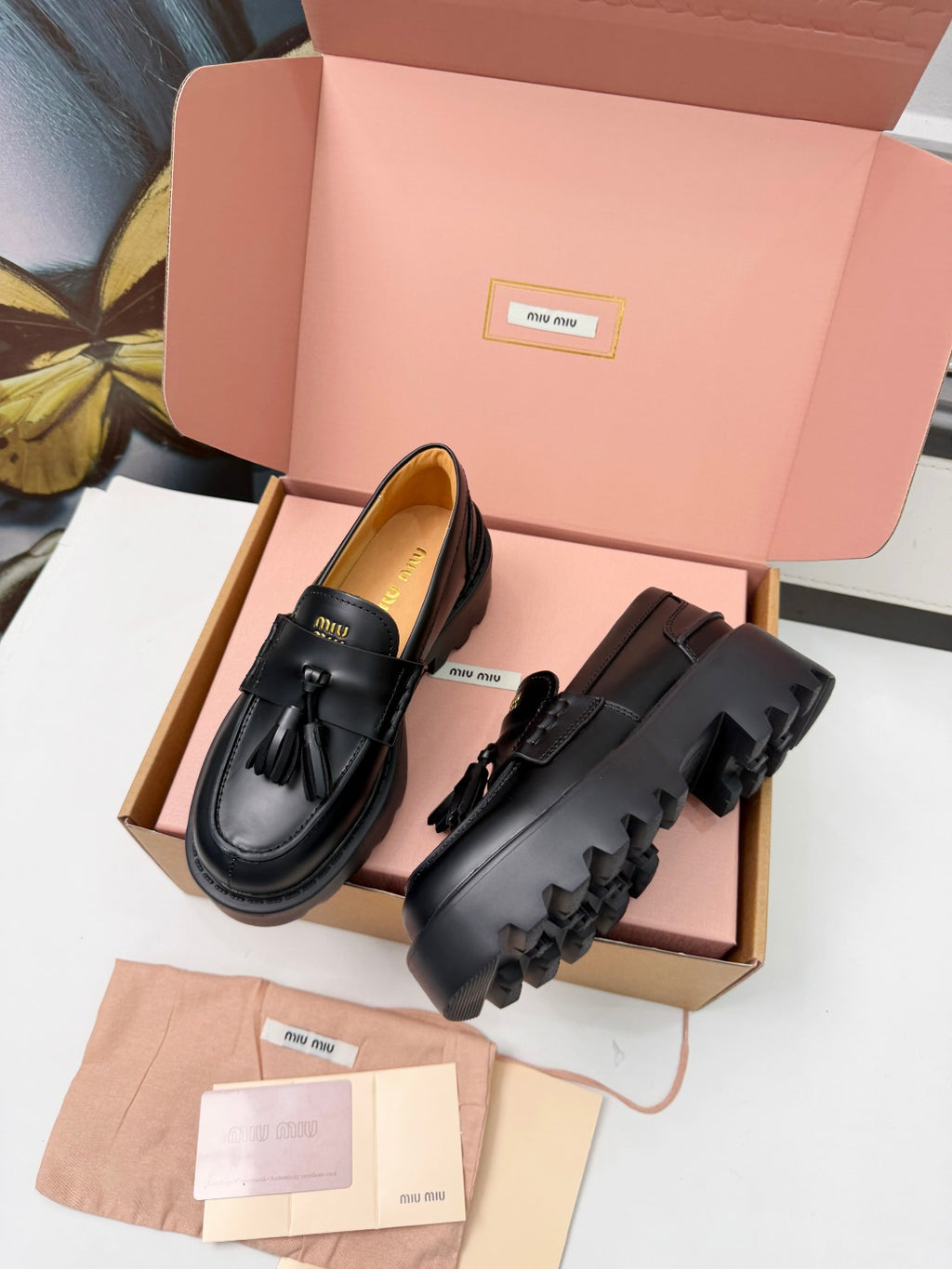 Black Brushed Leather Loafers - 6