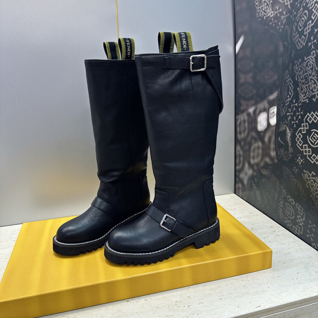 Black Commando Tall Boots - 2