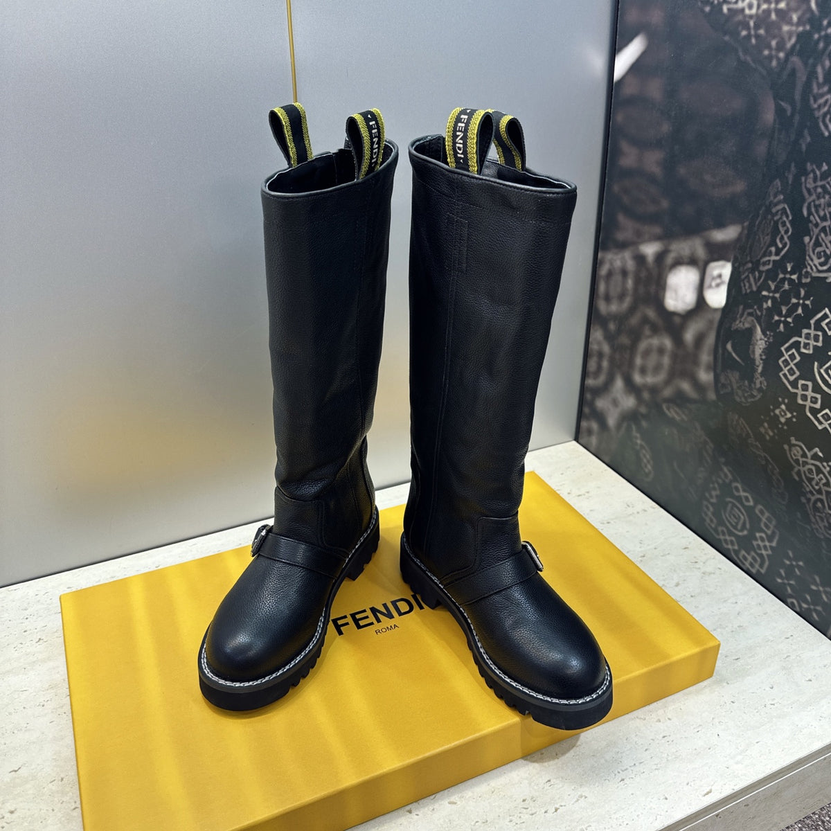 Black Commando Tall Boots - 3
