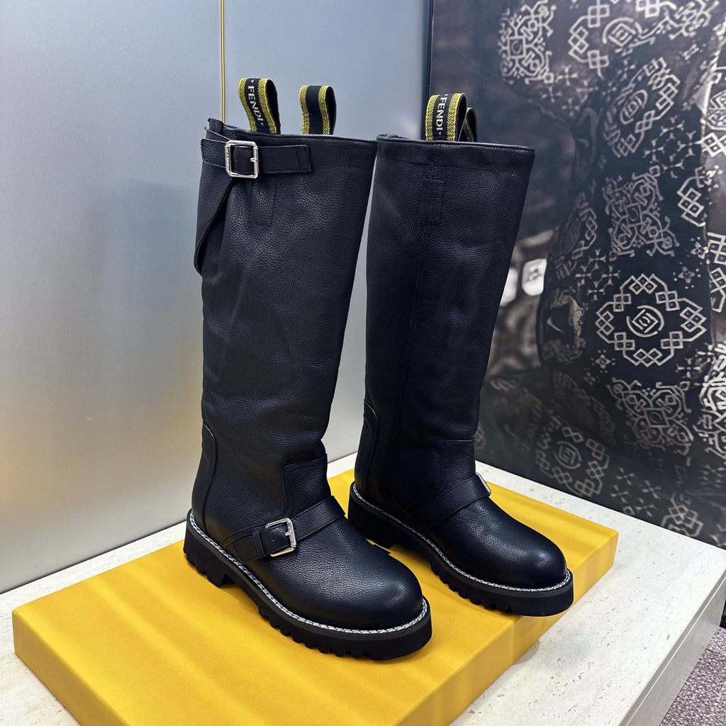 Black Commando Tall Boots - 4