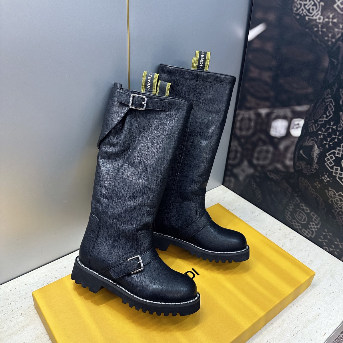 Black Commando Tall Boots - 5