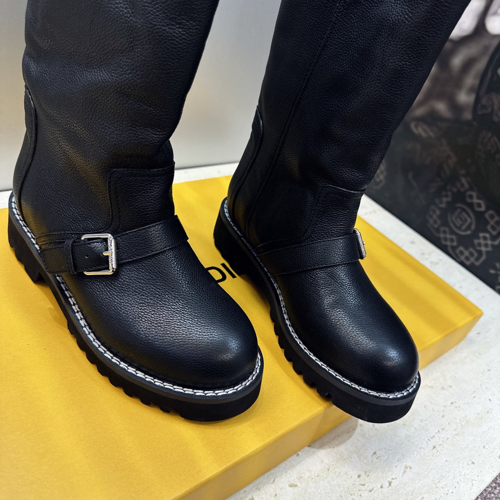 Black Commando Tall Boots - 8