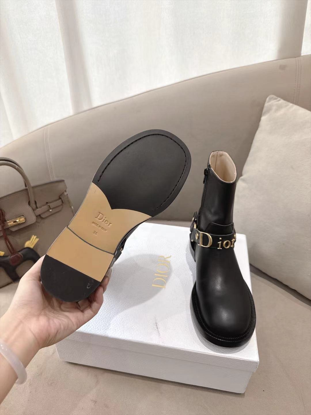 Black Dior Bolt Ankle Boot