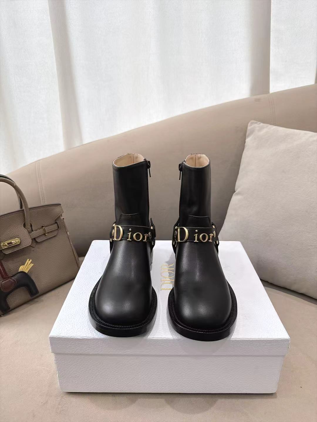 Black Dior Bolt Ankle Boot