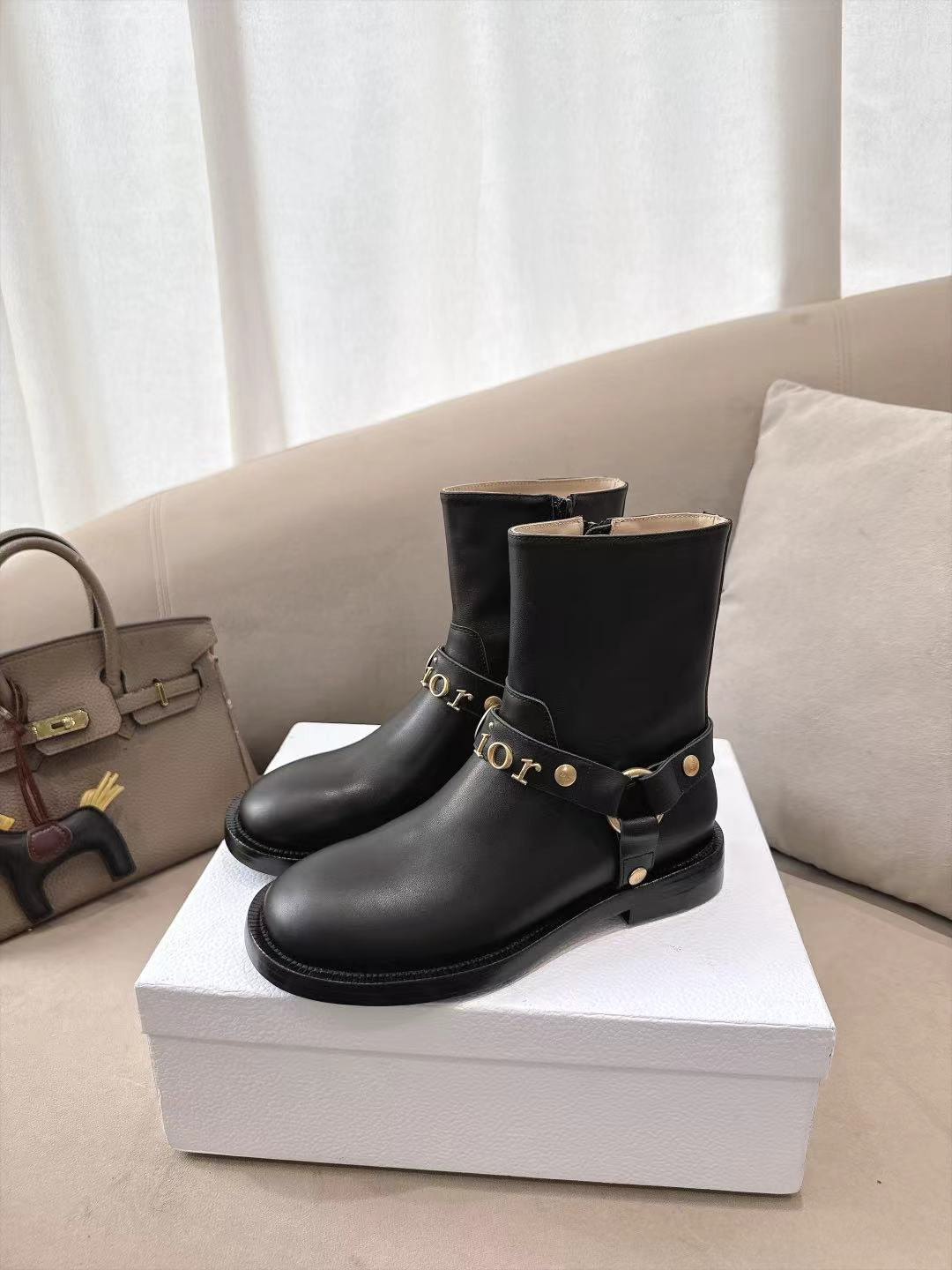 Black Dior Bolt Ankle Boot