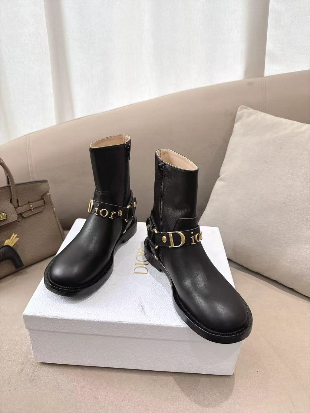 Black Dior Bolt Ankle Boot