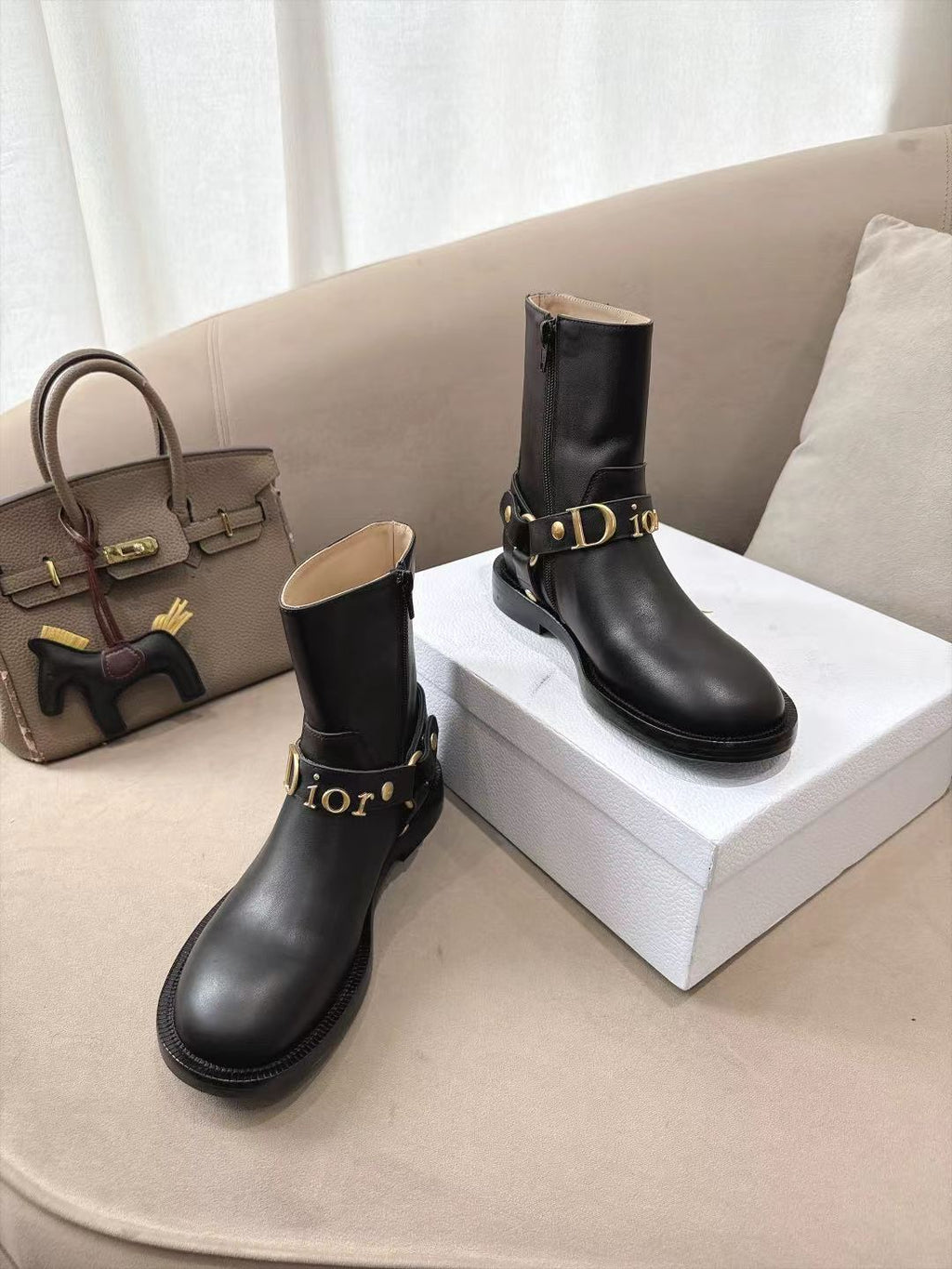 Black Dior Bolt Ankle Boot
