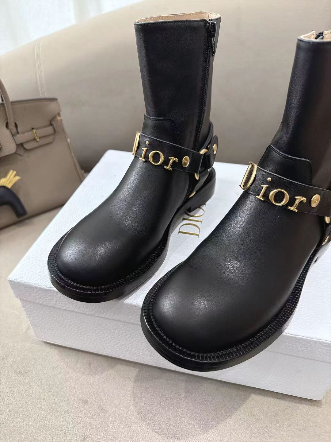 Black Dior Bolt Ankle Boot