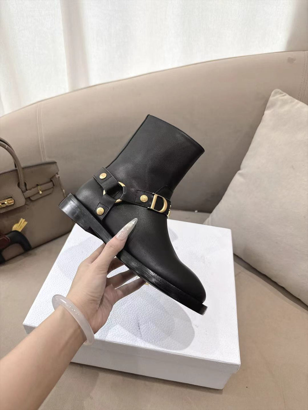 Black Dior Bolt Ankle Boot