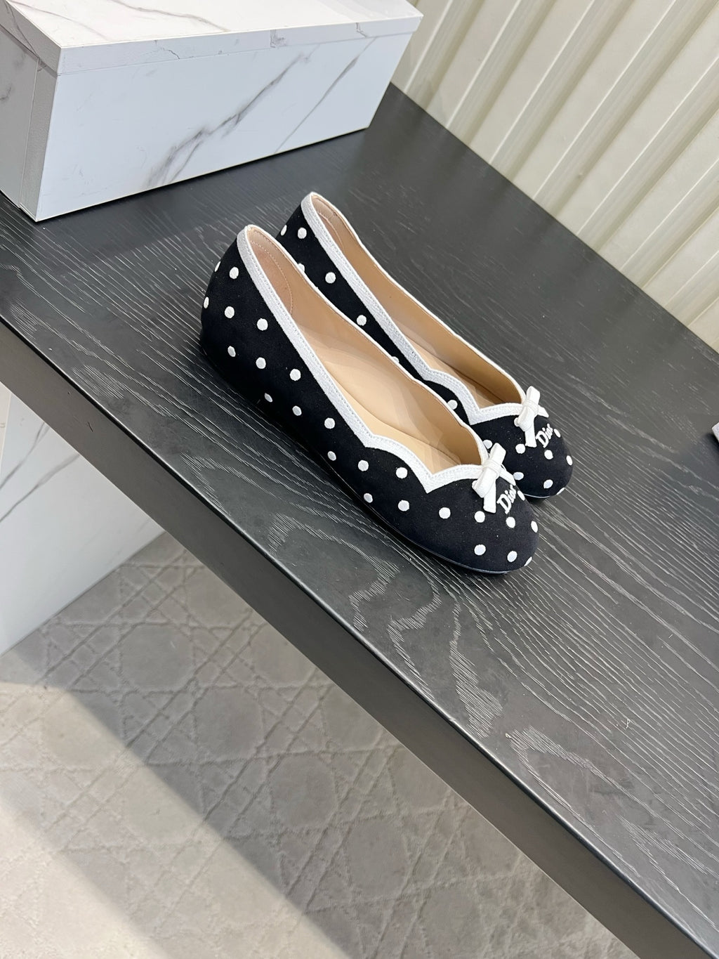 Black Dior Romance Ballet Flat