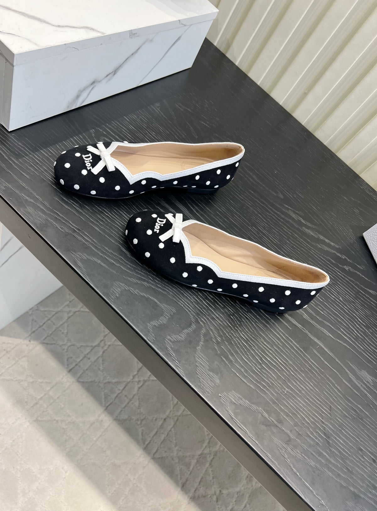 Black Dior Romance Ballet Flat