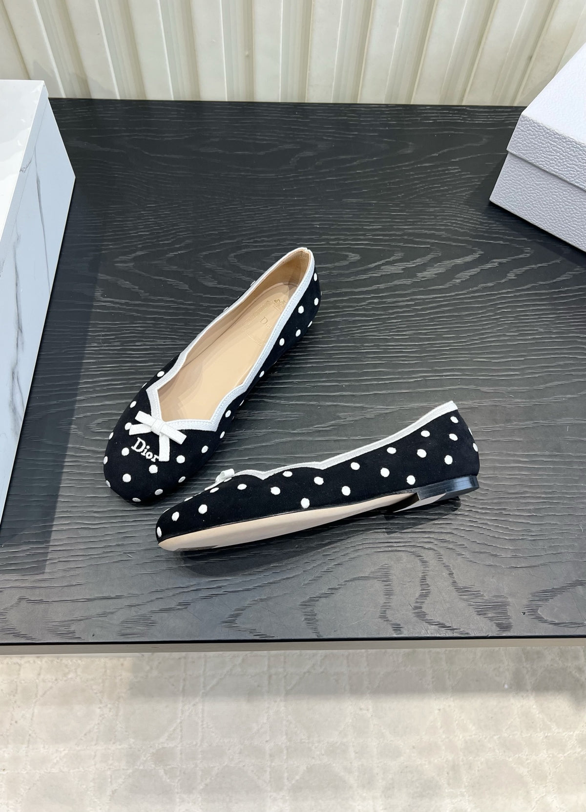 Black Dior Romance Ballet Flat