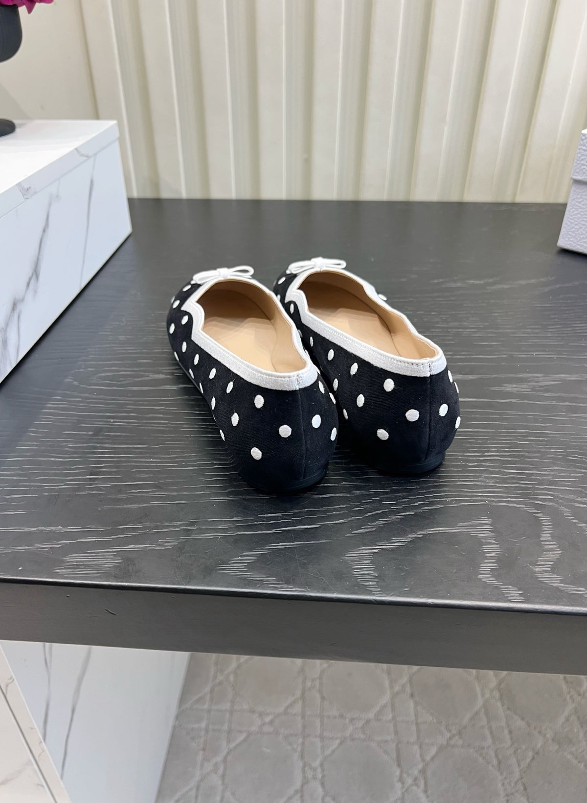 Black Dior Romance Ballet Flat