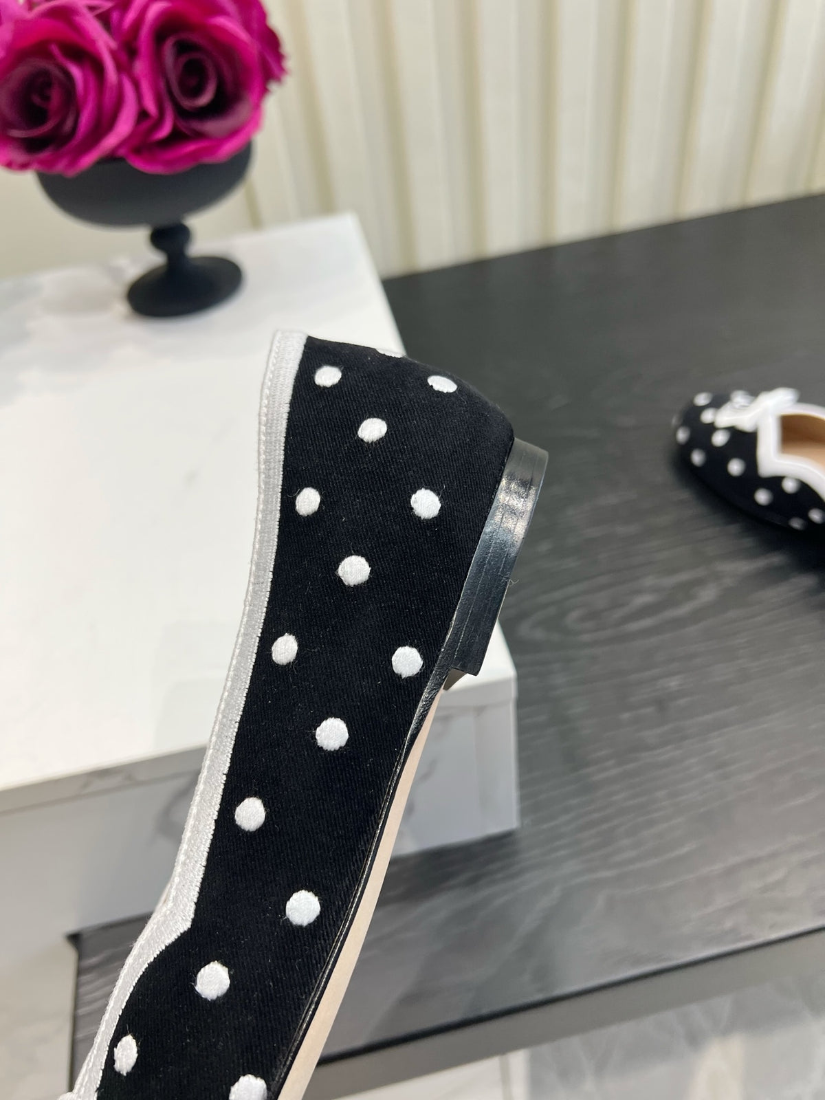 Black Dior Romance Ballet Flat