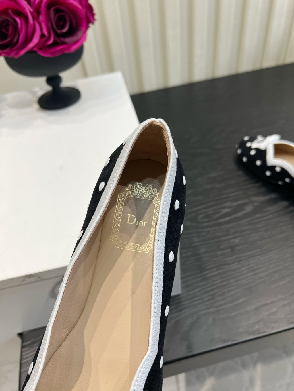 Black Dior Romance Ballet Flat