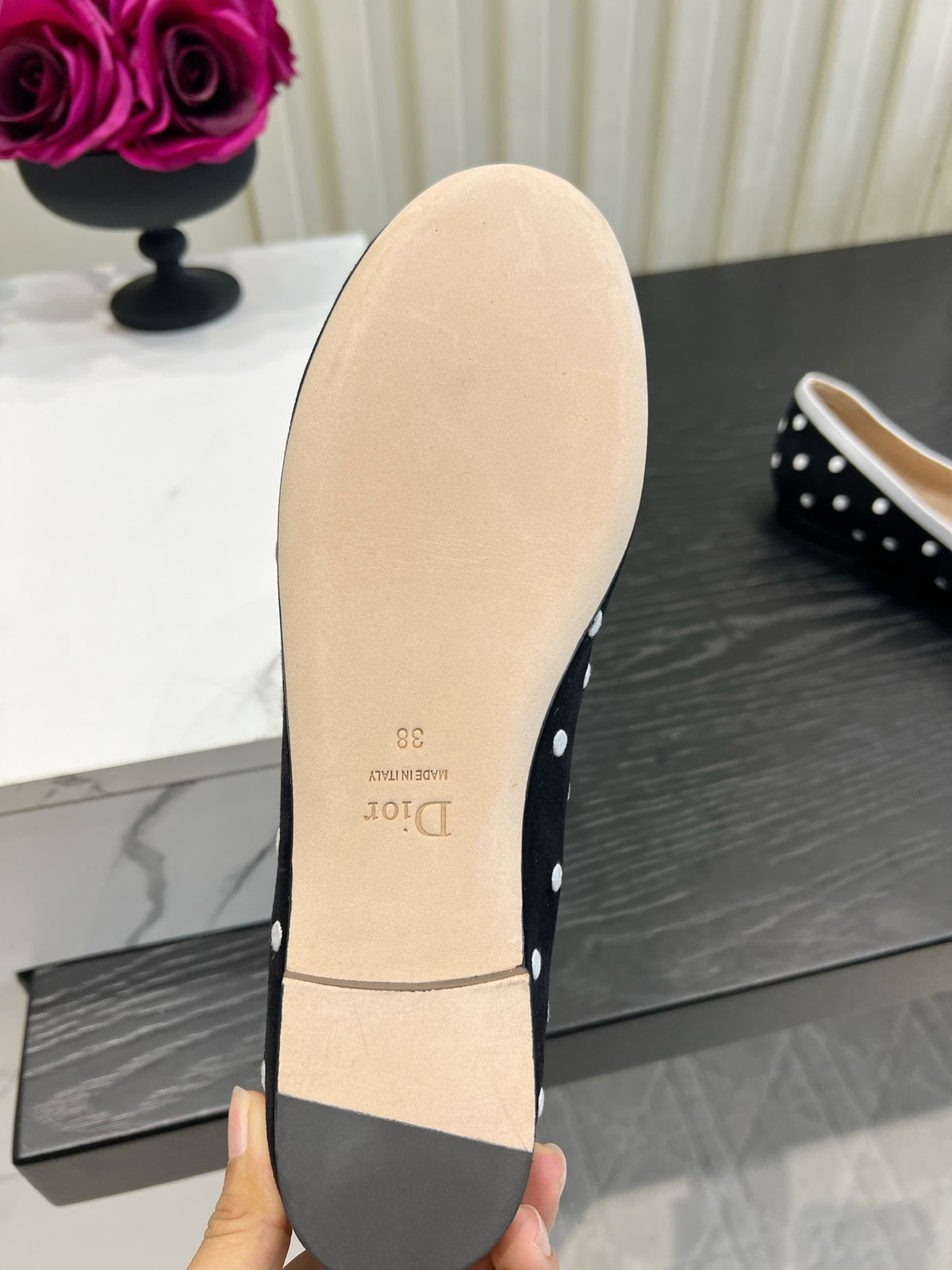 Black Dior Romance Ballet Flat