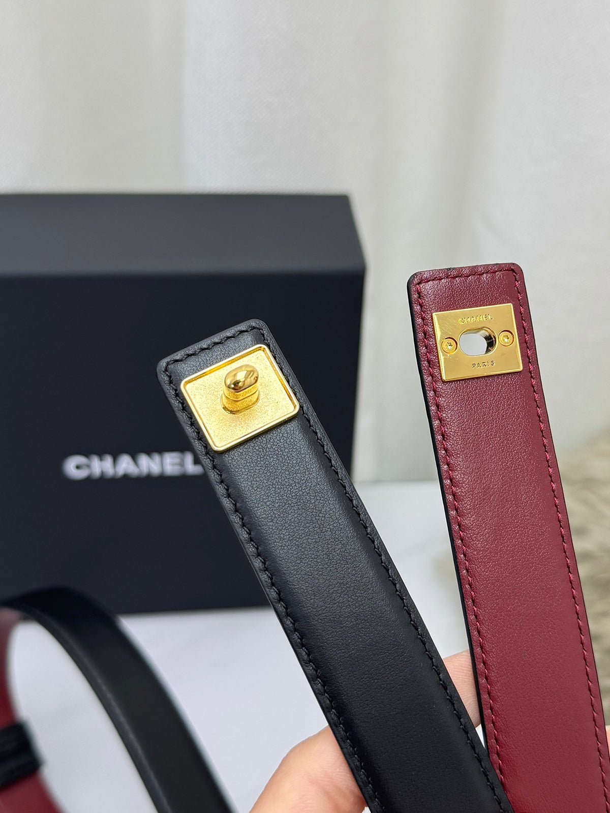 Black & Gold Leather Belt