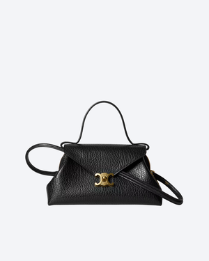 Black Small Flair In Grained Leather
