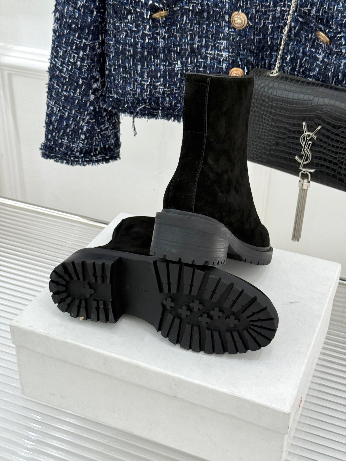 Black Hike Suede Ankle Boots
