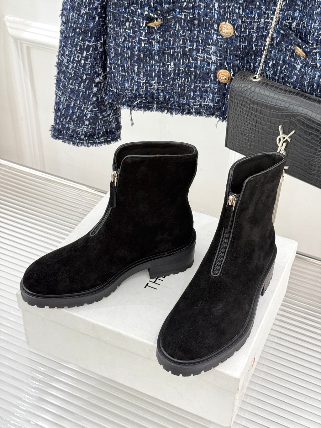 Black Hike Suede Ankle Boots