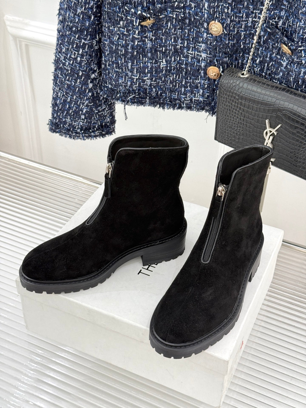 Black Hike Suede Ankle Boots