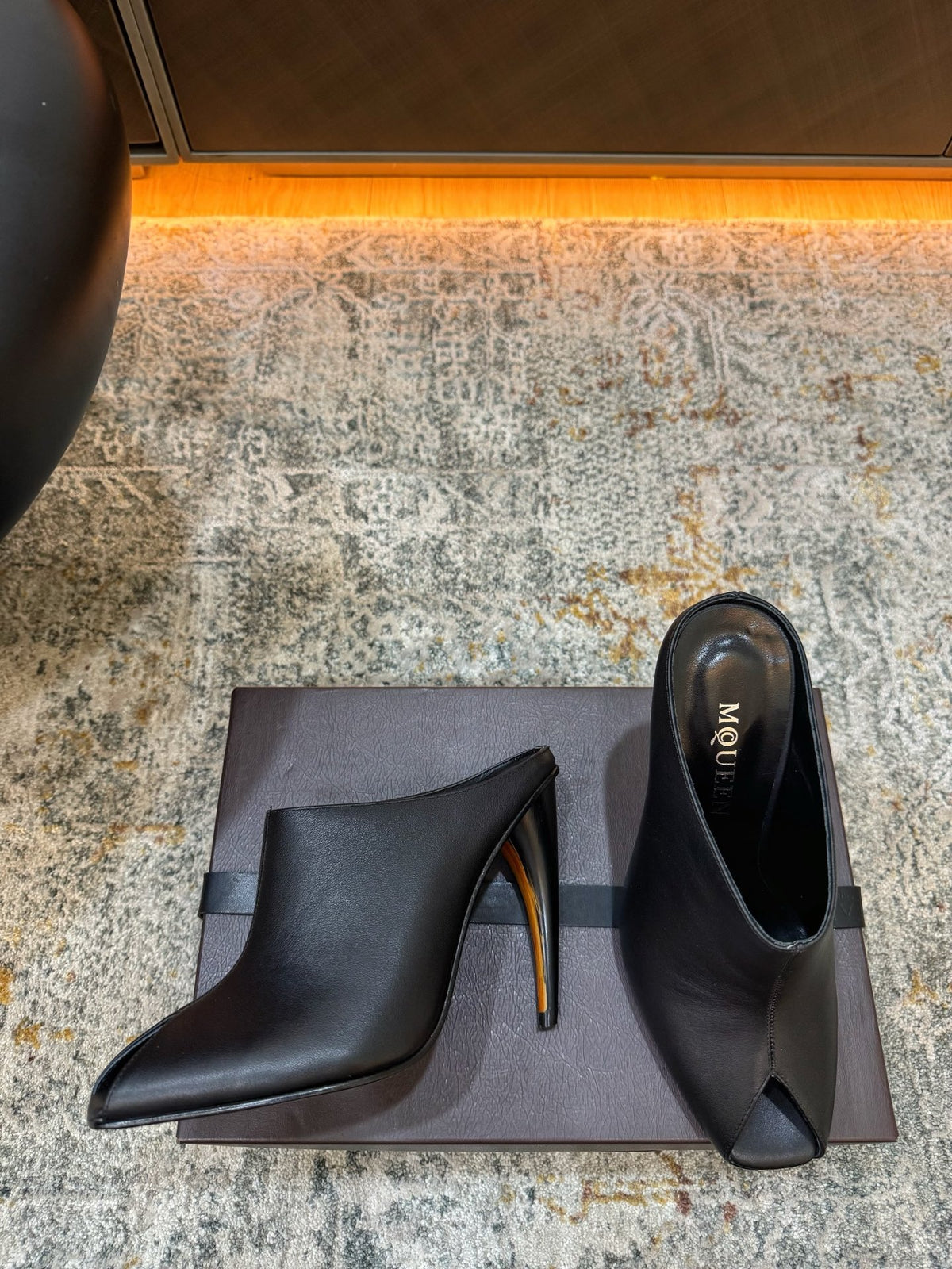 Black Horn Heel Mule - 06