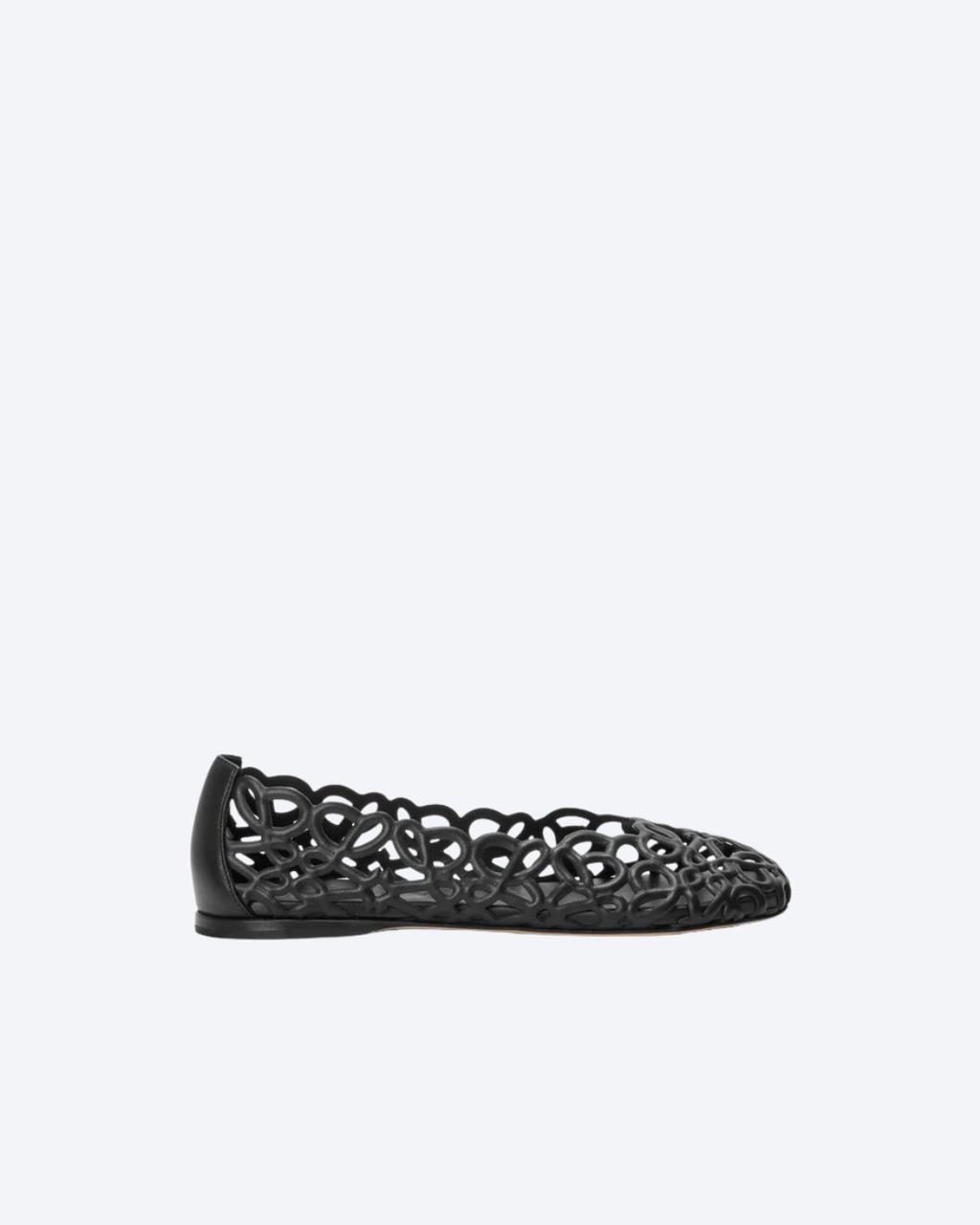 Black Petal Anagram Ballerina In Lambskin