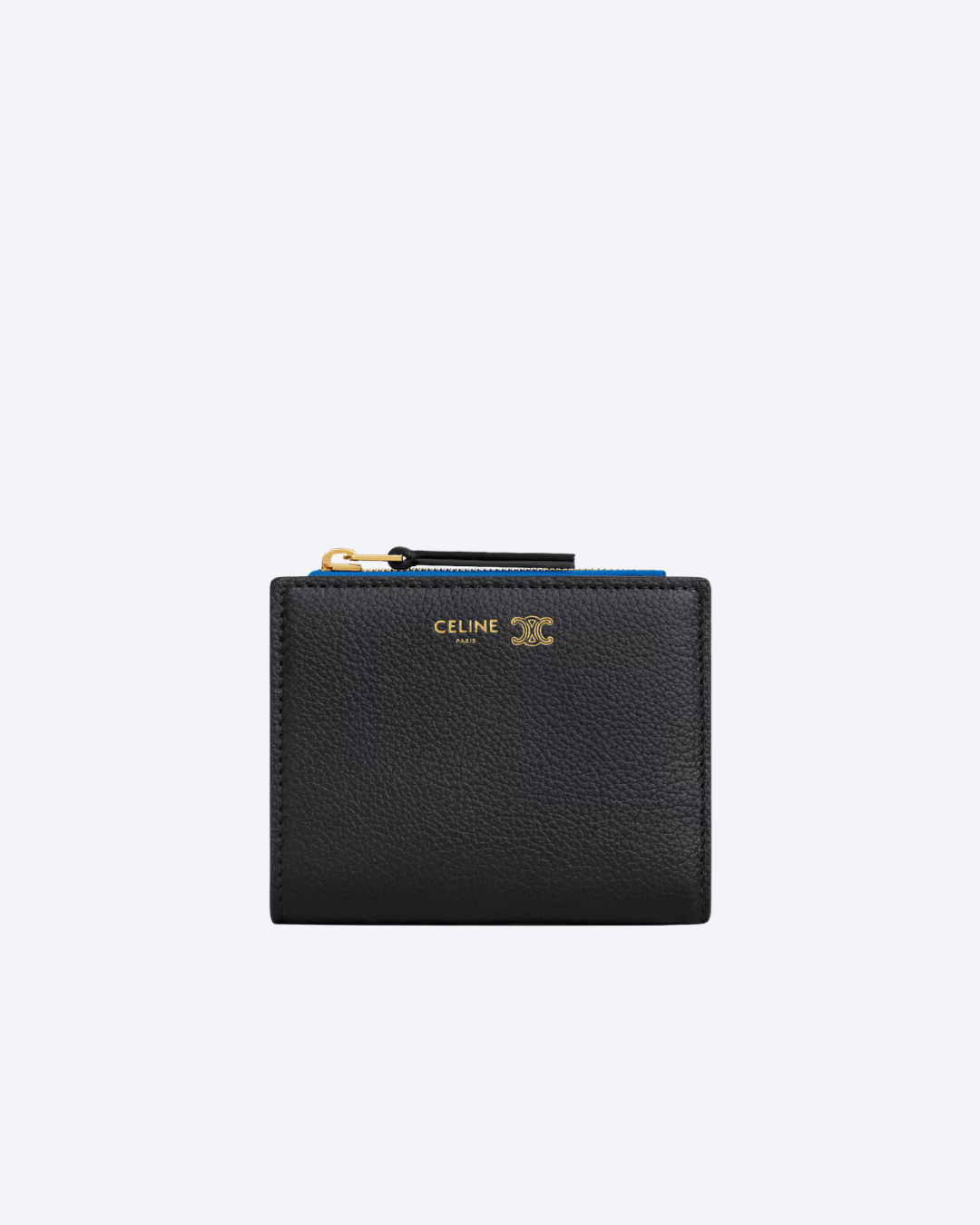 Black / Ultra Blue Compact Wallet Triomphe Stamp