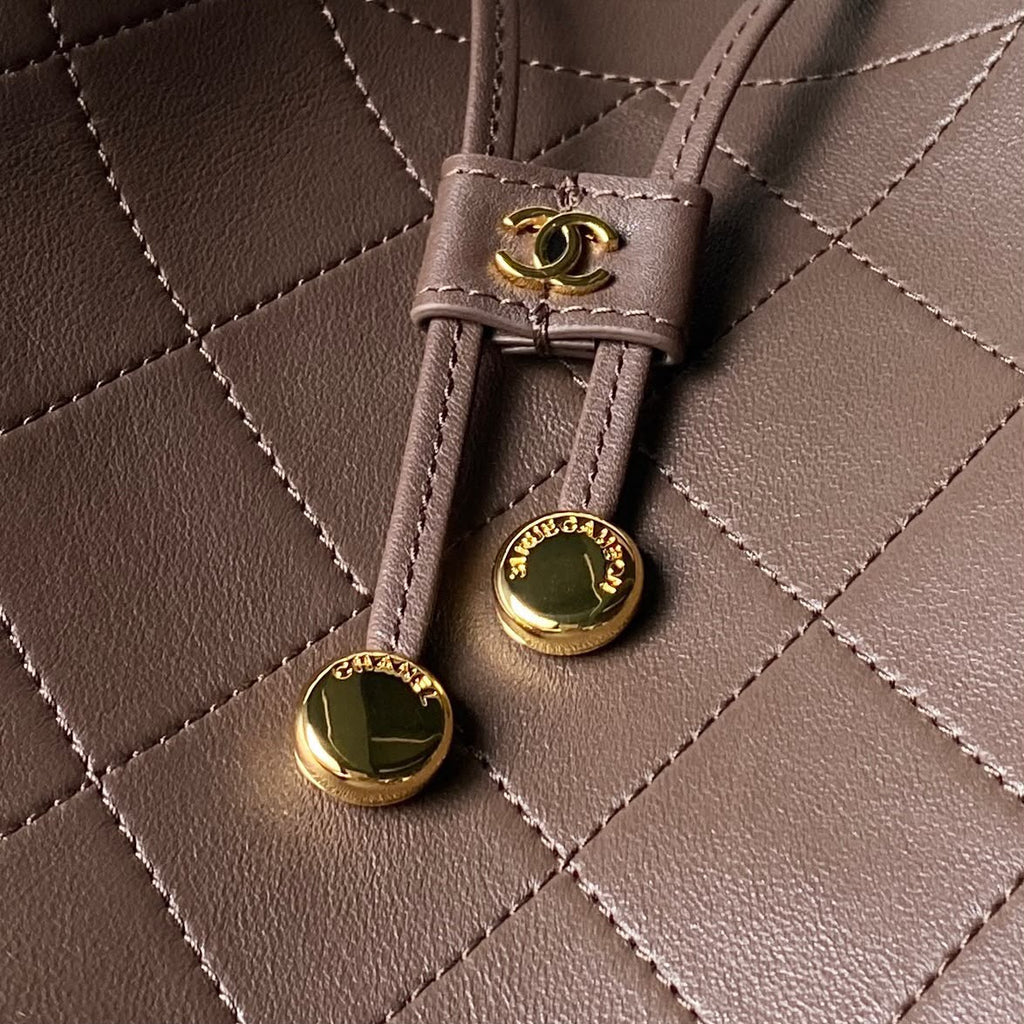 Brown Bucket Bag In Leather - 6