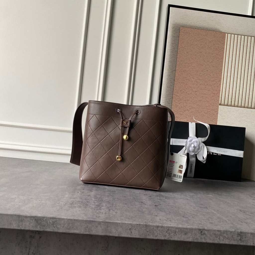 Brown Bucket Bag In Leather - 9