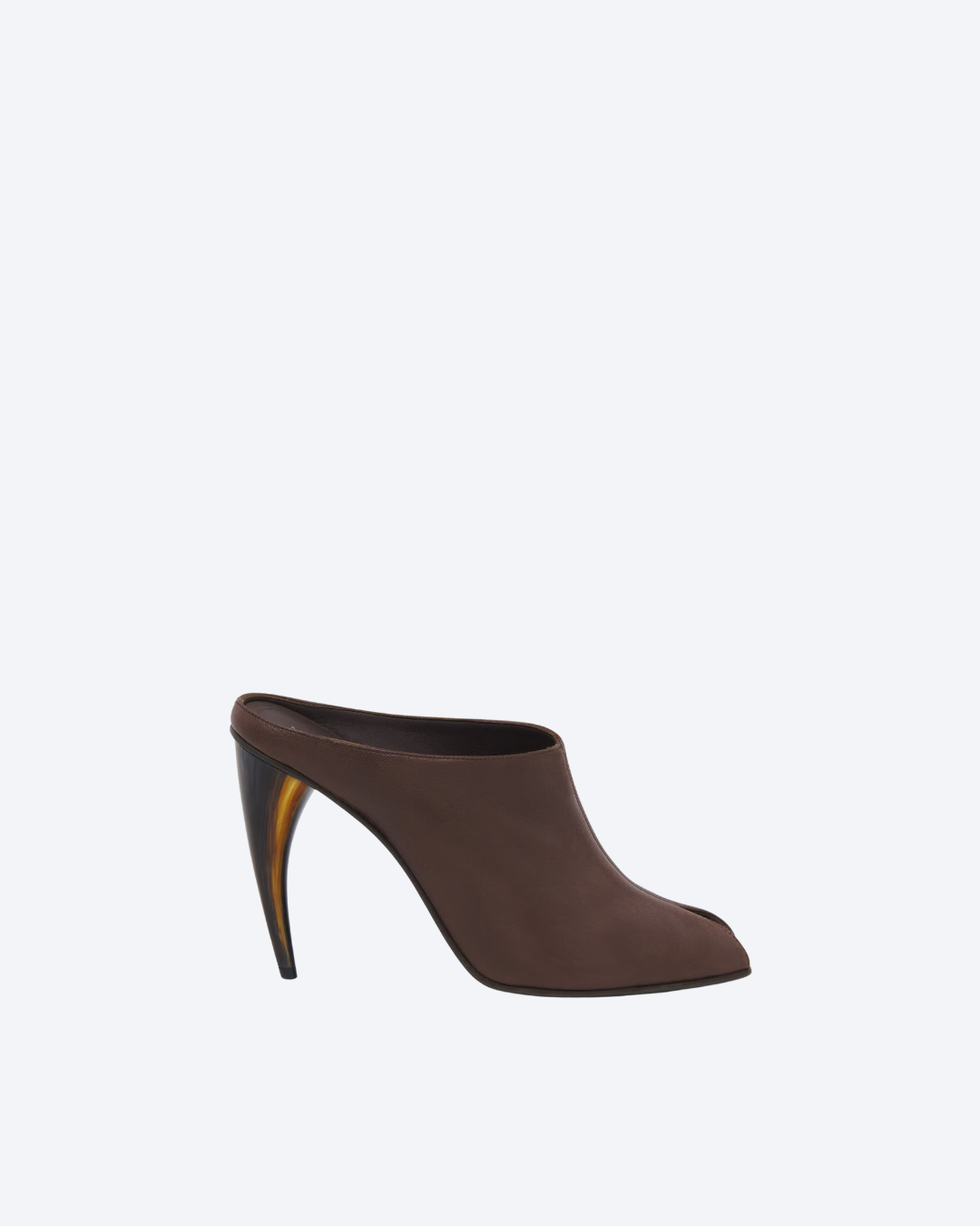 Brown Horn Heel Mule - 01