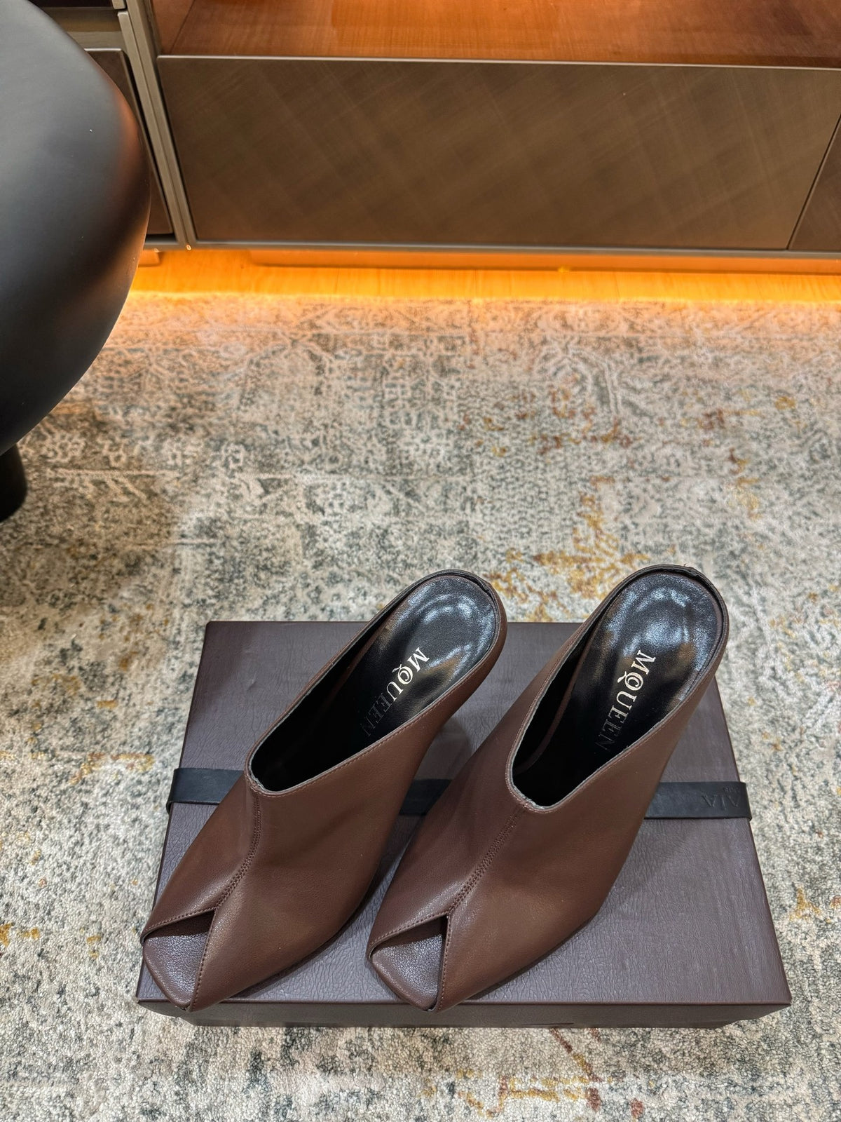 Brown Horn Heel Mule - 03