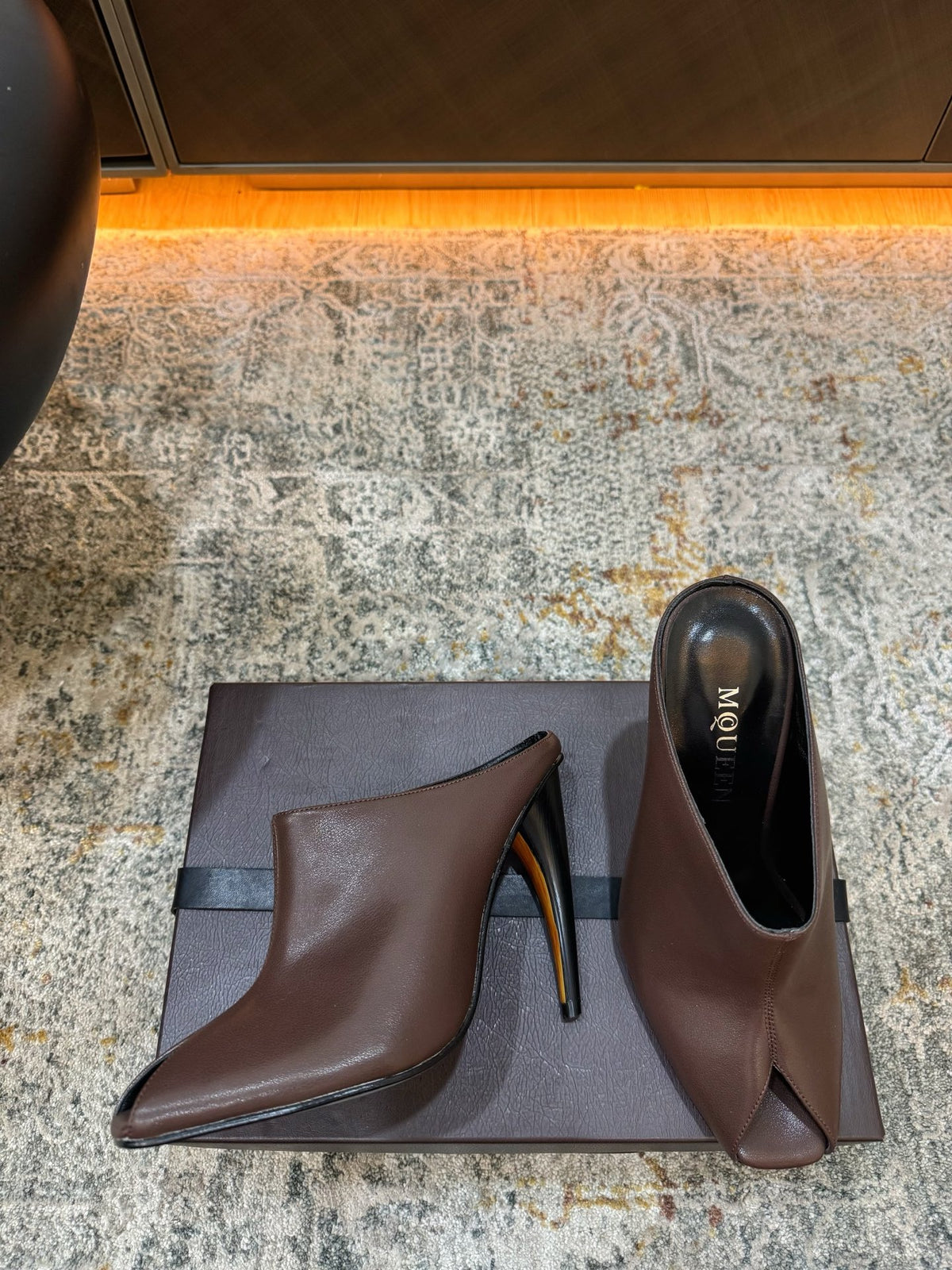 Brown Horn Heel Mule - 04
