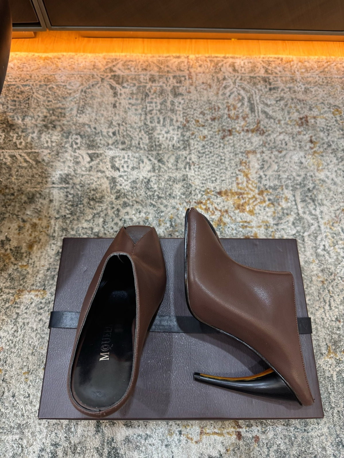 Brown Horn Heel Mule - 06