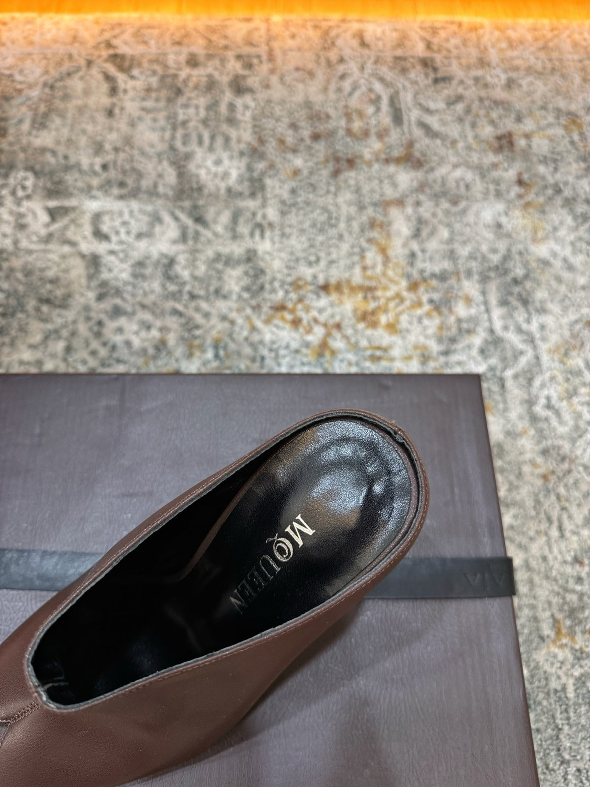 Brown Horn Heel Mule - 08