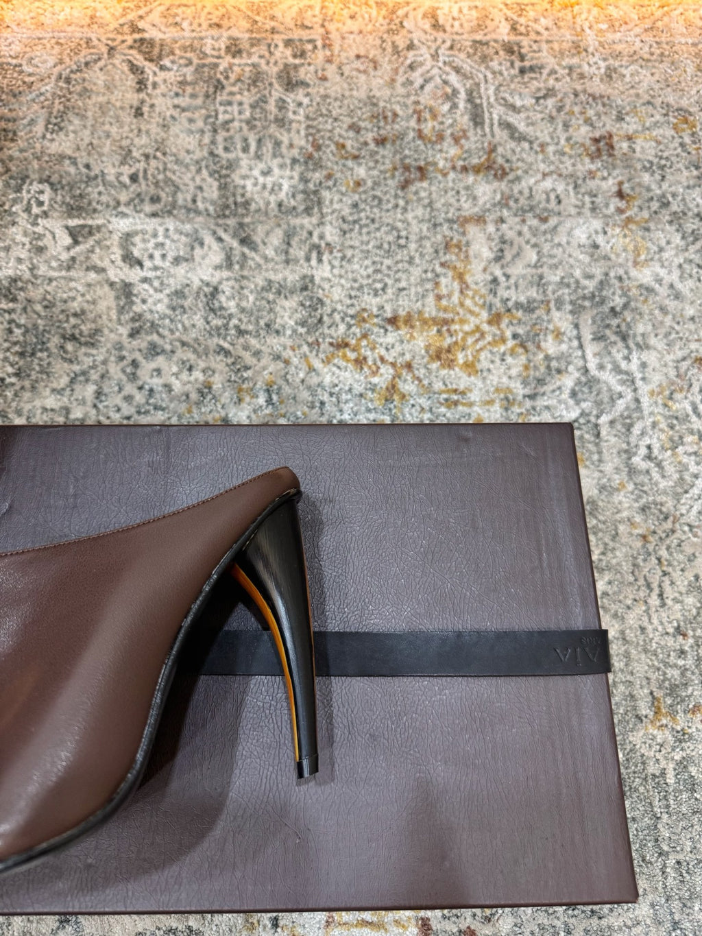Brown Horn Heel Mule - 09
