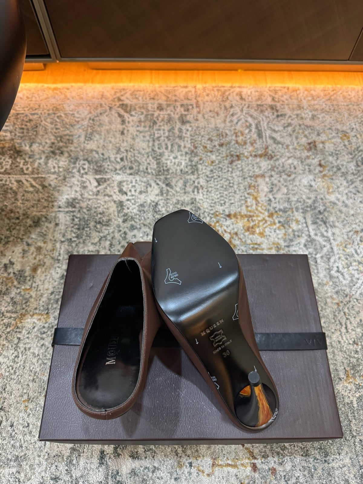 Brown Horn Heel Mule - 10