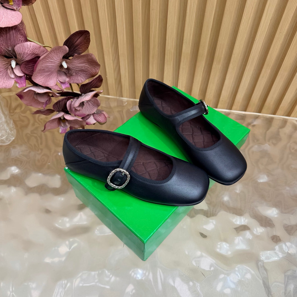 Black Veneziana Mary-Jane Ballerina