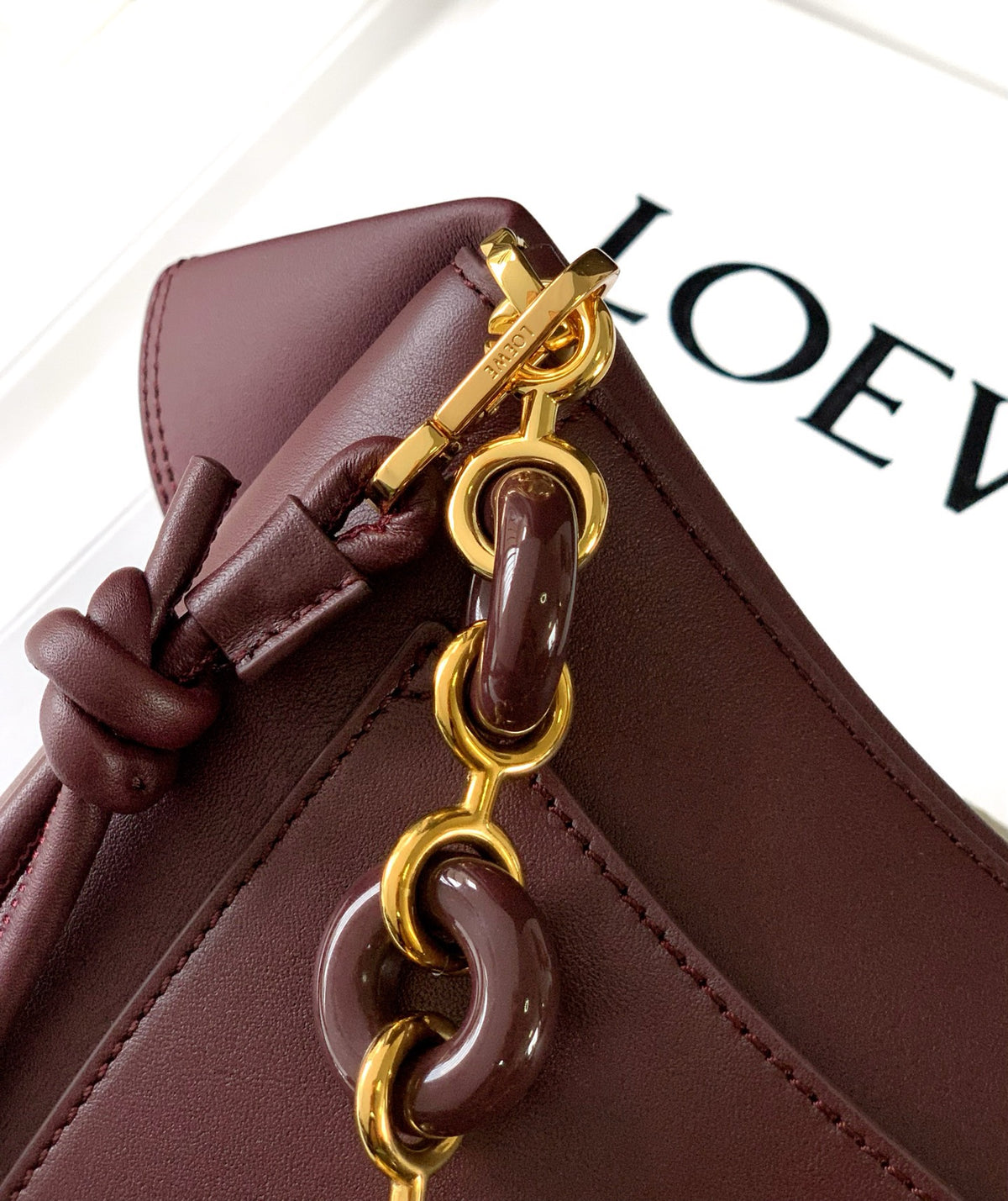 Dark Burgundy Medium Ola Bag In Leather