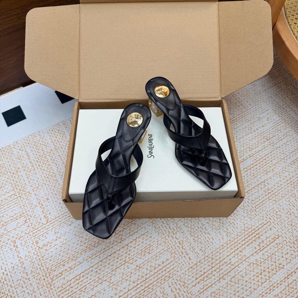 Black Sip Sandals