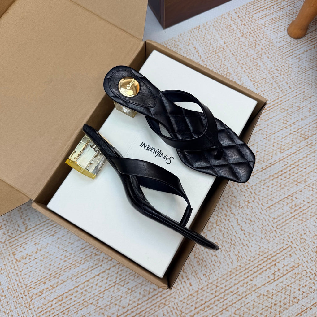 Black Sip Sandals