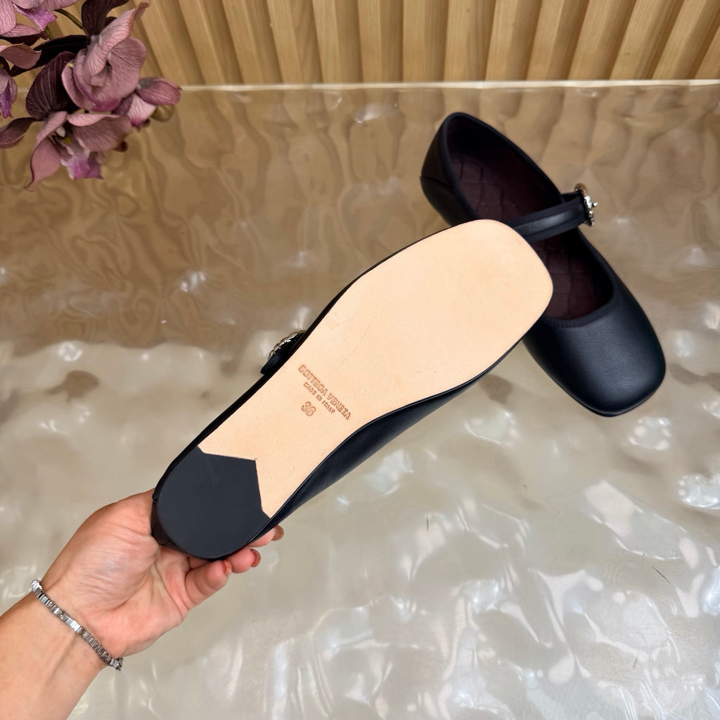 Black Veneziana Mary-Jane Ballerina